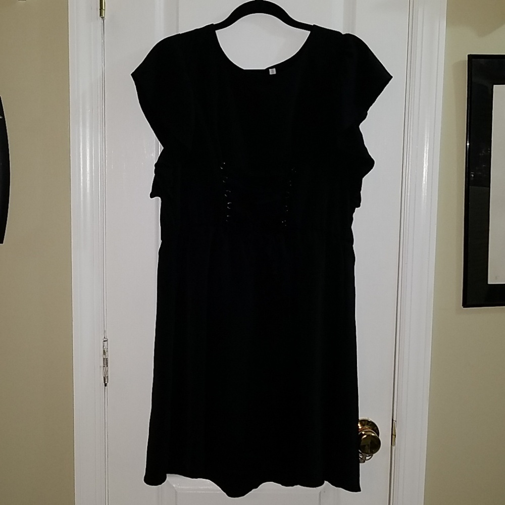 Black corset waist dress